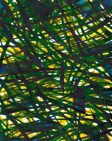 Green Thicket I Black Ornate Wood Framed Art Print with Double Matting by Fuchs, Jodi