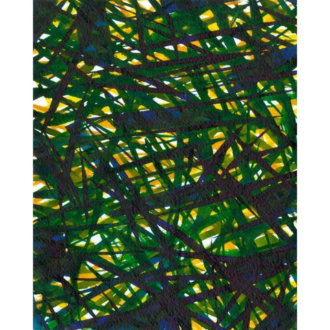 Green Thicket II Gold Ornate Wood Framed Art Print with Double Matting by Fuchs, Jodi