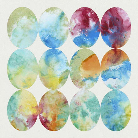 Merging Color I White Modern Wood Framed Art Print by Goldberger, Jennifer