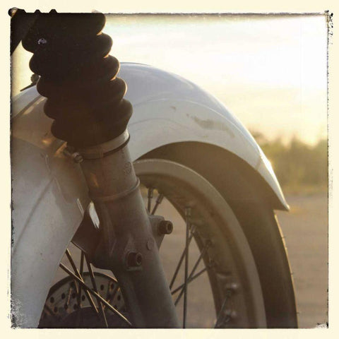 Sunset Ride I White Modern Wood Framed Art Print by Stramel, Renee W.