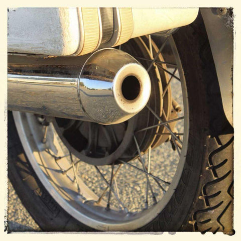 Sunset Ride III White Modern Wood Framed Art Print with Double Matting by Stramel, Renee W.