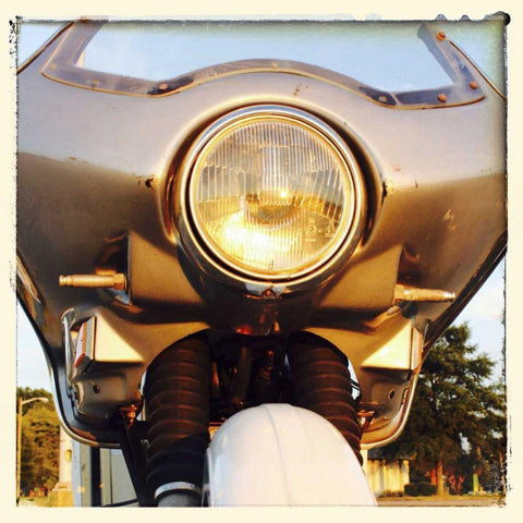 Sunset Ride V White Modern Wood Framed Art Print by Stramel, Renee W.