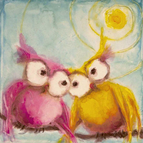 Hoo Loves You Black Ornate Wood Framed Art Print with Double Matting by Quin, Marabeth