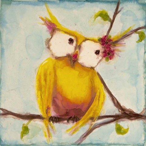 Miss Hoo White Modern Wood Framed Art Print by Quin, Marabeth