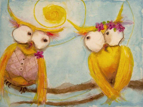 Hoos Branch for Two White Modern Wood Framed Art Print with Double Matting by Quin, Marabeth