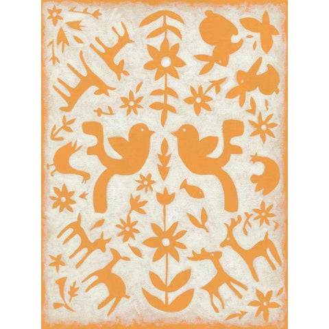 Spring Otomi IV Gold Ornate Wood Framed Art Print with Double Matting by Zarris, Chariklia