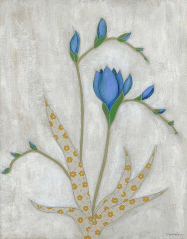 Lovely Botanical II White Modern Wood Framed Art Print with Double Matting by Lam, Vanna
