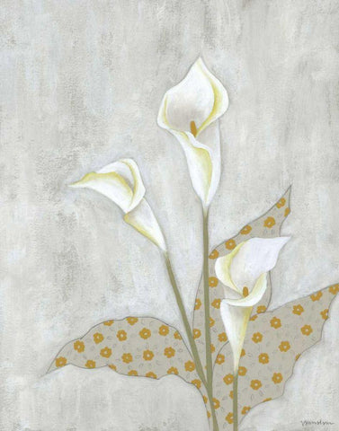 Lovely Botanical III White Modern Wood Framed Art Print with Double Matting by Lam, Vanna