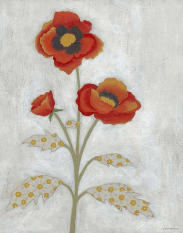 Lovely Botanical IV White Modern Wood Framed Art Print with Double Matting by Lam, Vanna