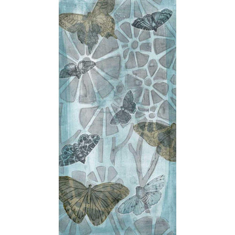 Wings and Petals I Black Modern Wood Framed Art Print with Double Matting by Meagher, Megan