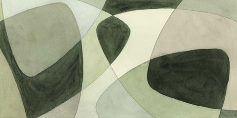 Verdigris Intersection I White Modern Wood Framed Art Print with Double Matting by Stramel, Renee W.