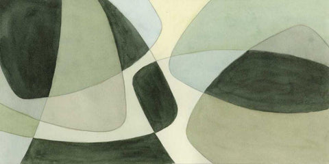 Verdigris Intersection II White Modern Wood Framed Art Print with Double Matting by Stramel, Renee W.