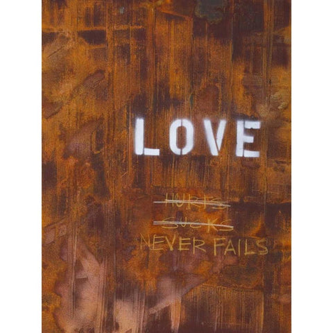 Love Never Fails I White Modern Wood Framed Art Print by Youngstrom, Kent