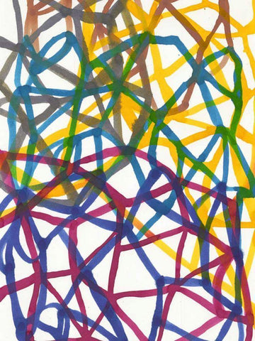 Matrix I White Modern Wood Framed Art Print with Double Matting by Fuchs, Jodi