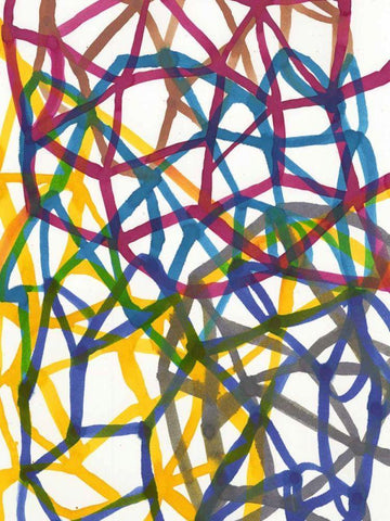 Matrix II White Modern Wood Framed Art Print with Double Matting by Fuchs, Jodi