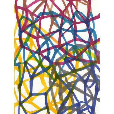 Matrix II Black Modern Wood Framed Art Print with Double Matting by Fuchs, Jodi