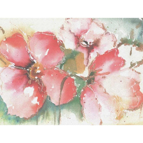 Soft Poppies II Black Modern Wood Framed Art Print by Herrera, Leticia