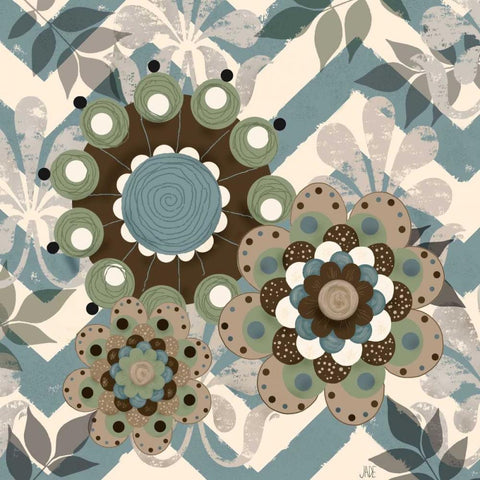 Chambray Rosettes and Finials I Black Modern Wood Framed Art Print with Double Matting by Reynolds, Jade