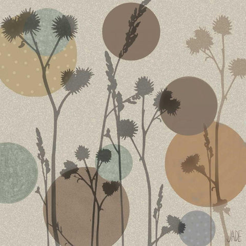 Polka-Dot Wildflowers I White Modern Wood Framed Art Print by Reynolds, Jade