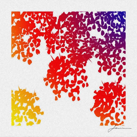 Floral Brights IV White Modern Wood Framed Art Print with Double Matting by Burghardt, James