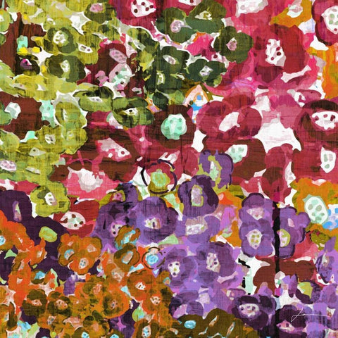 Floral Barrage II Black Modern Wood Framed Art Print with Double Matting by Burghardt, James