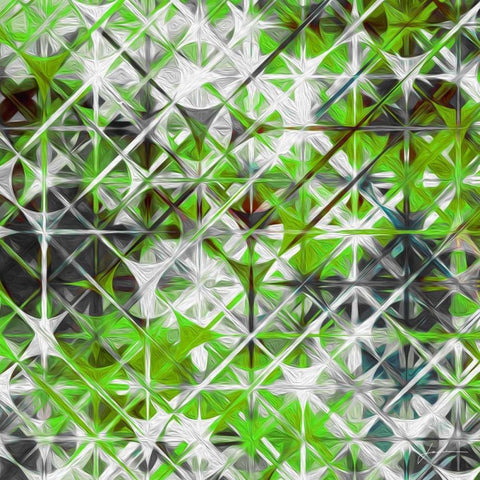 Starscreen III White Modern Wood Framed Art Print with Double Matting by Burghardt, James