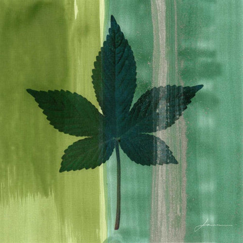 Silver Leaf Tile IV Black Modern Wood Framed Art Print by Burghardt, James