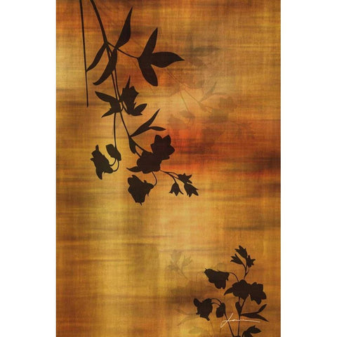 Sepia Floral II Gold Ornate Wood Framed Art Print with Double Matting by Burghardt, James