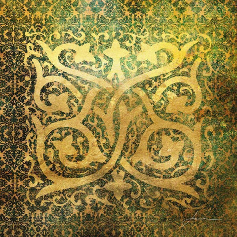 Antiquity Tiles I Gold Ornate Wood Framed Art Print with Double Matting by Burghardt, James