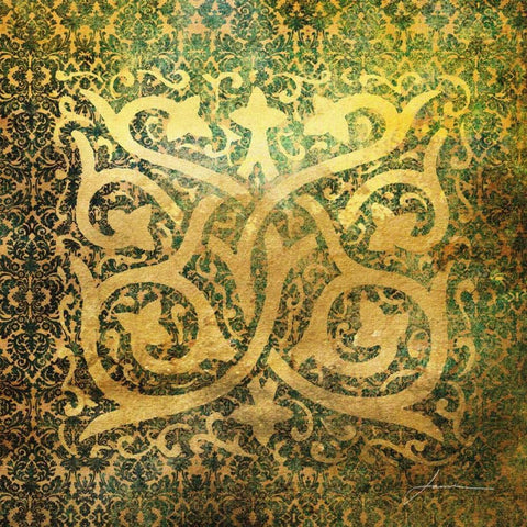 Antiquity Tiles I White Modern Wood Framed Art Print with Double Matting by Burghardt, James