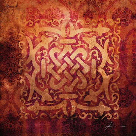 Antiquity Tiles IV Gold Ornate Wood Framed Art Print with Double Matting by Burghardt, James