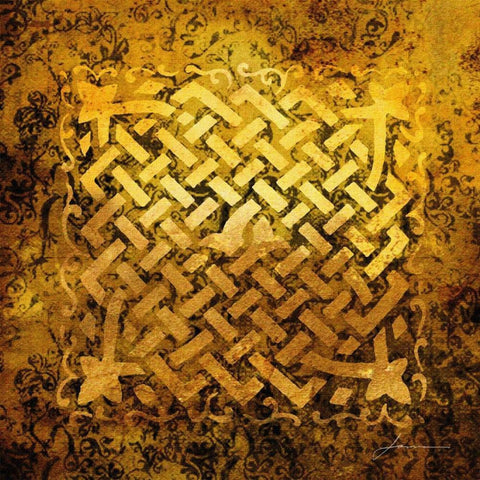 Antiquity Tiles V White Modern Wood Framed Art Print with Double Matting by Burghardt, James