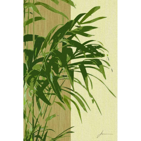 Painted Contrast Leaves I Gold Ornate Wood Framed Art Print with Double Matting by Burghardt, James