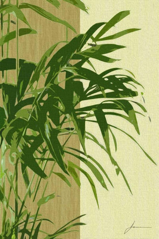 Painted Contrast Leaves I White Modern Wood Framed Art Print with Double Matting by Burghardt, James