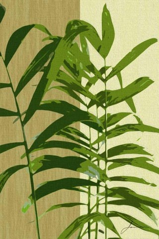 Painted Contrast Leaves II White Modern Wood Framed Art Print with Double Matting by Burghardt, James