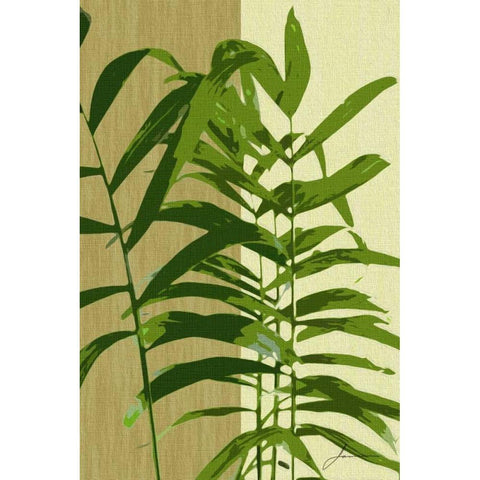 Painted Contrast Leaves II Black Modern Wood Framed Art Print by Burghardt, James