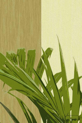 Painted Contrast Leaves IV White Modern Wood Framed Art Print with Double Matting by Burghardt, James