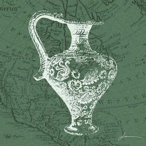 Map Bottles III Black Ornate Wood Framed Art Print with Double Matting by Burghardt, James