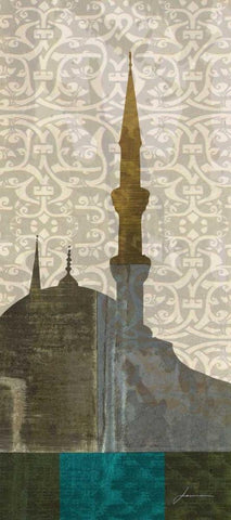 Eastern Spires II Black Ornate Wood Framed Art Print with Double Matting by Burghardt, James