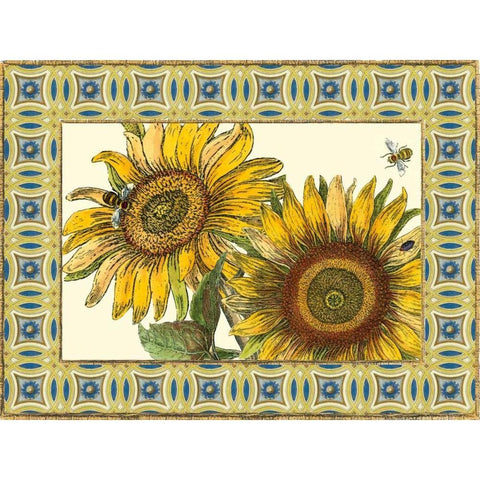 Classical Sunflower II White Modern Wood Framed Art Print by Vision Studio