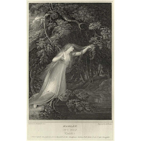 Hamlet Black Modern Wood Framed Art Print by Unknown