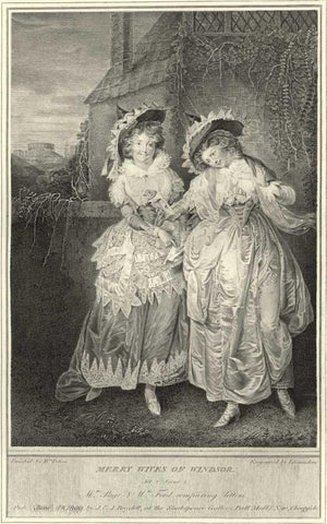 The Merry Wives of Windsor Black Ornate Wood Framed Art Print with Double Matting by Unknown