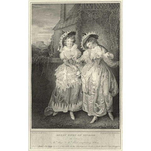 The Merry Wives of Windsor Gold Ornate Wood Framed Art Print with Double Matting by Unknown