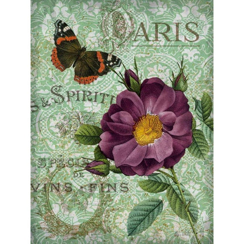 Memories of Paris II Black Modern Wood Framed Art Print by White, Abby