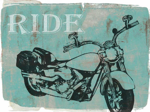 Motorcycle Ride I Black Ornate Wood Framed Art Print with Double Matting by Goldberger, Jennifer