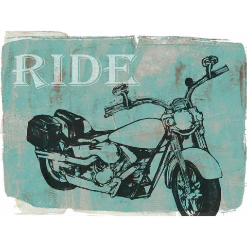 Motorcycle Ride I White Modern Wood Framed Art Print by Goldberger, Jennifer