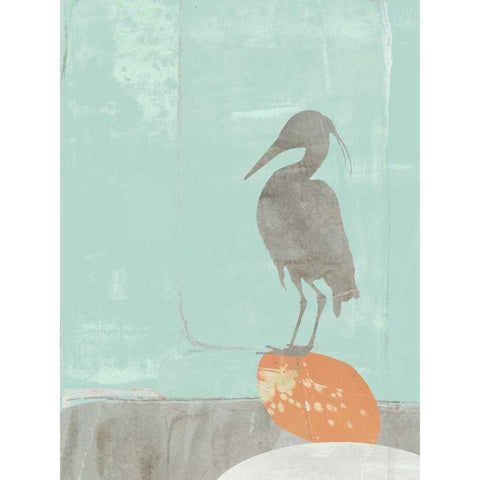 Heron Collage I Black Modern Wood Framed Art Print by Goldberger, Jennifer