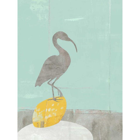 Heron Collage II Black Modern Wood Framed Art Print with Double Matting by Goldberger, Jennifer