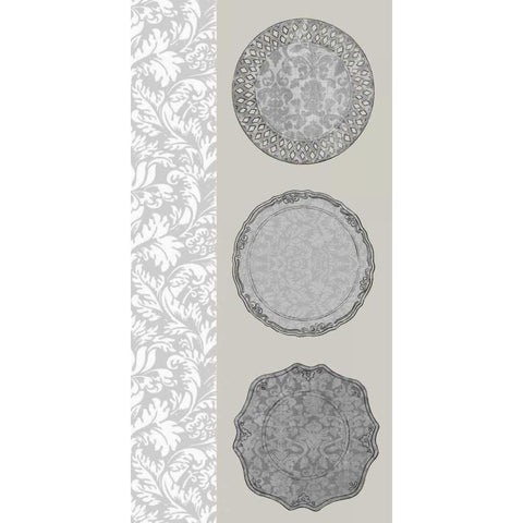 Linear Tableware I Black Modern Wood Framed Art Print with Double Matting by Vess, June Erica
