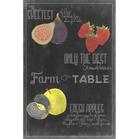 Blackboard Fruit III Gold Ornate Wood Framed Art Print with Double Matting by Vision Studio